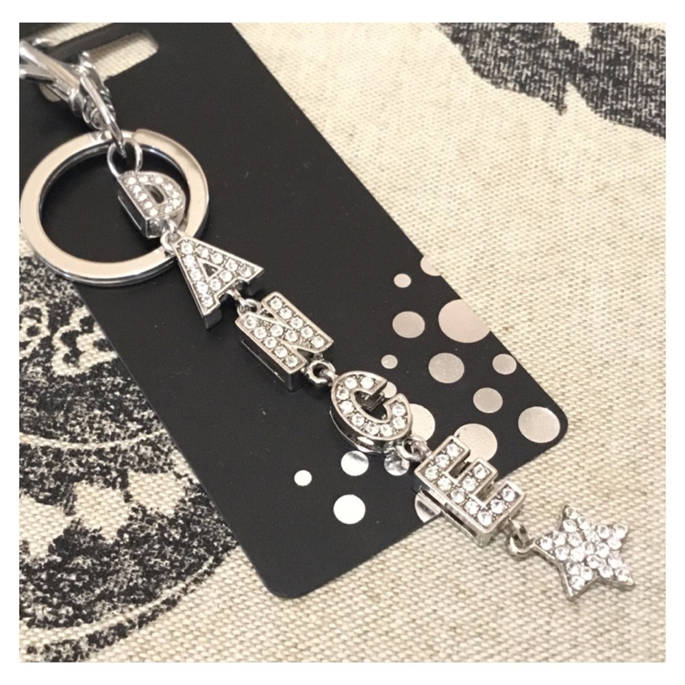 New! Silver Rhinestone “DANCE’ Keychain on Display - Picture 2 of 6